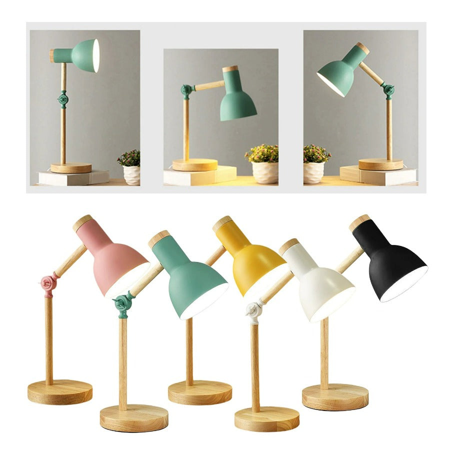 Scandinavian Wooden Desk Lamp - Foldable & Adjustable