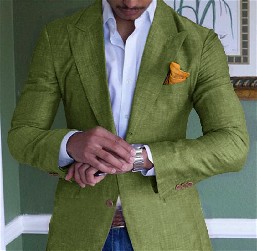 Cotton Linen Blazer for Men | Breathable Summer Jacket