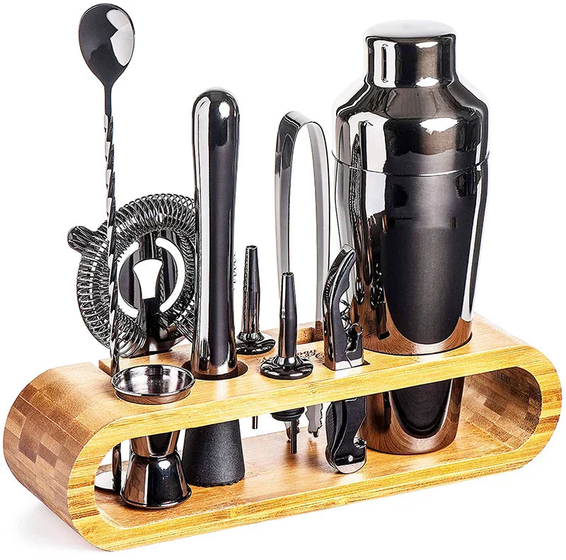 10-Piece Metallic Cocktail Bar Kit for Mixology