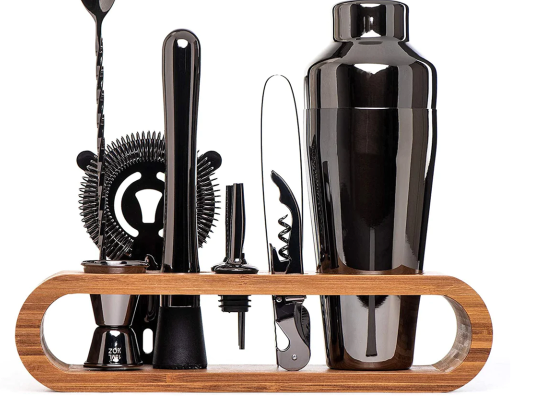 10-Piece Metallic Cocktail Bar Kit for Mixology