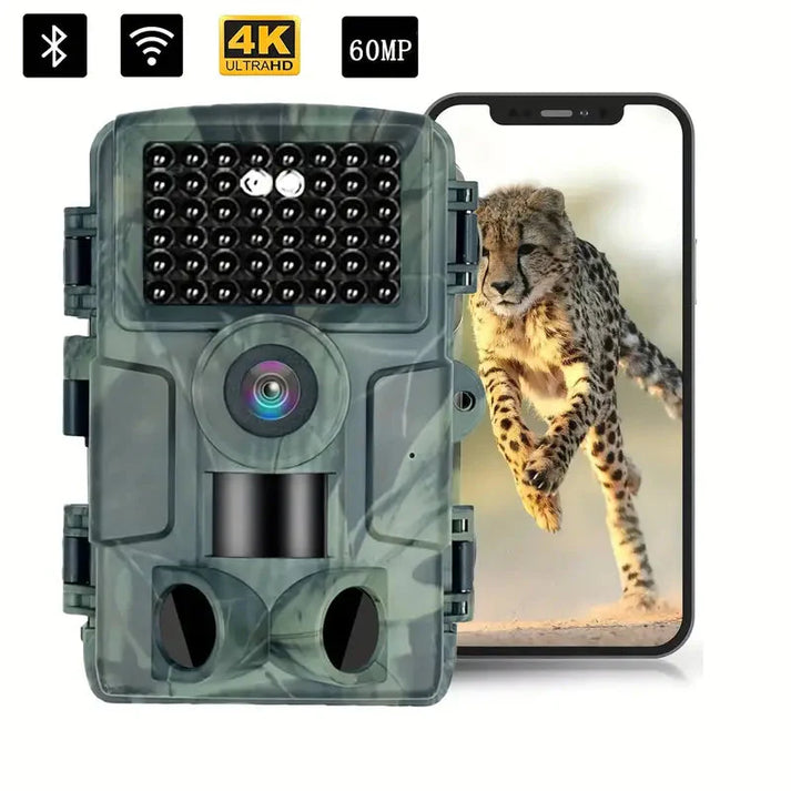 4K Ultra HD Wildlife Trail Camera with 60MP & App Control