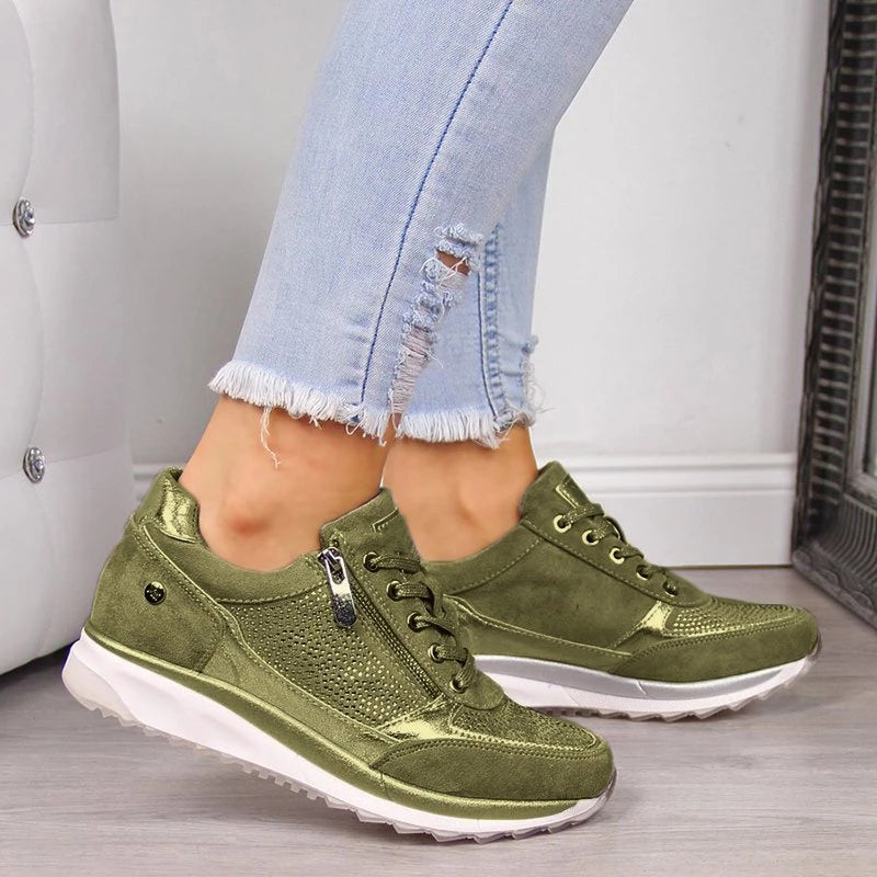 Women's Cushioned Sole Sneakers - All-Day Comfort