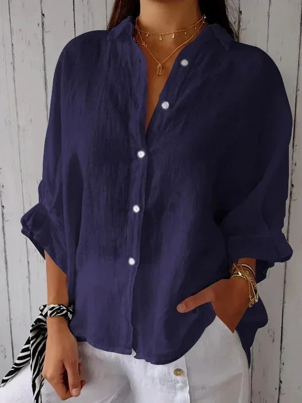 Women's Casual Button-Up Shirt - Breathable Everyday Top