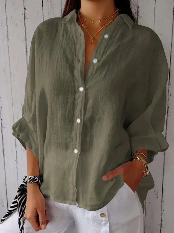 Women's Casual Button-Up Shirt - Breathable Everyday Top