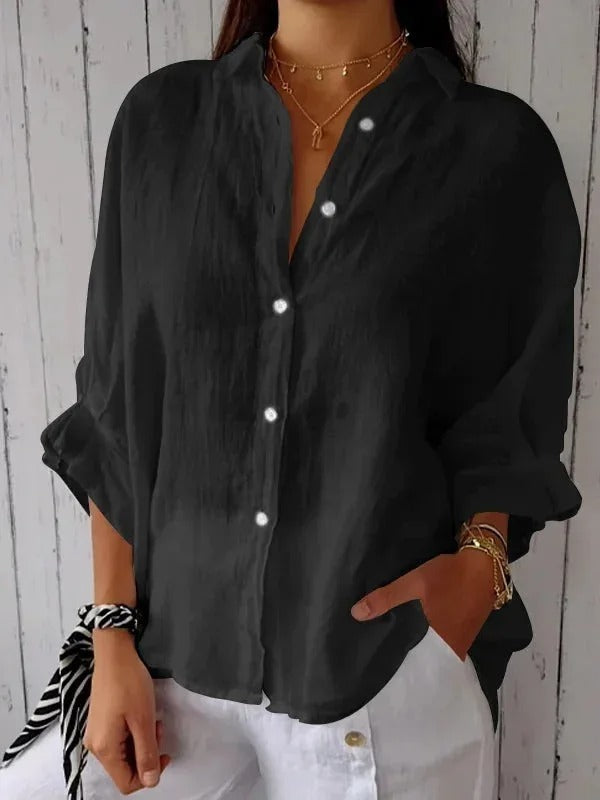 Women's Casual Button-Up Shirt - Breathable Everyday Top