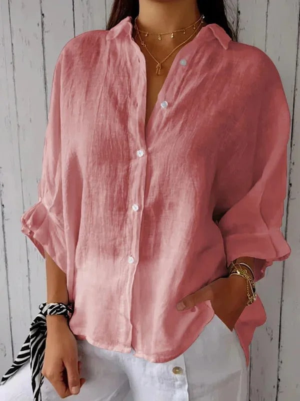 Women's Casual Button-Up Shirt - Breathable Everyday Top