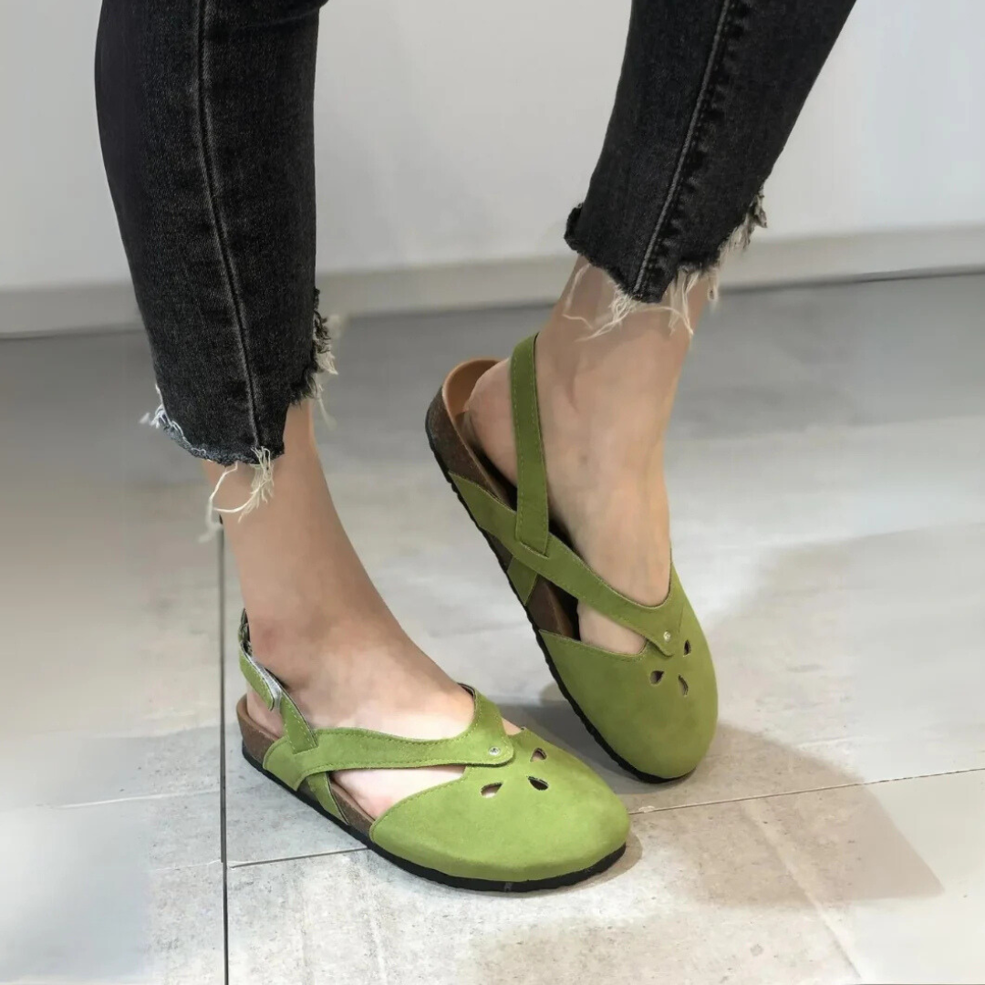 Women's Orthopedic Slingback Sandals with Cross-Strap