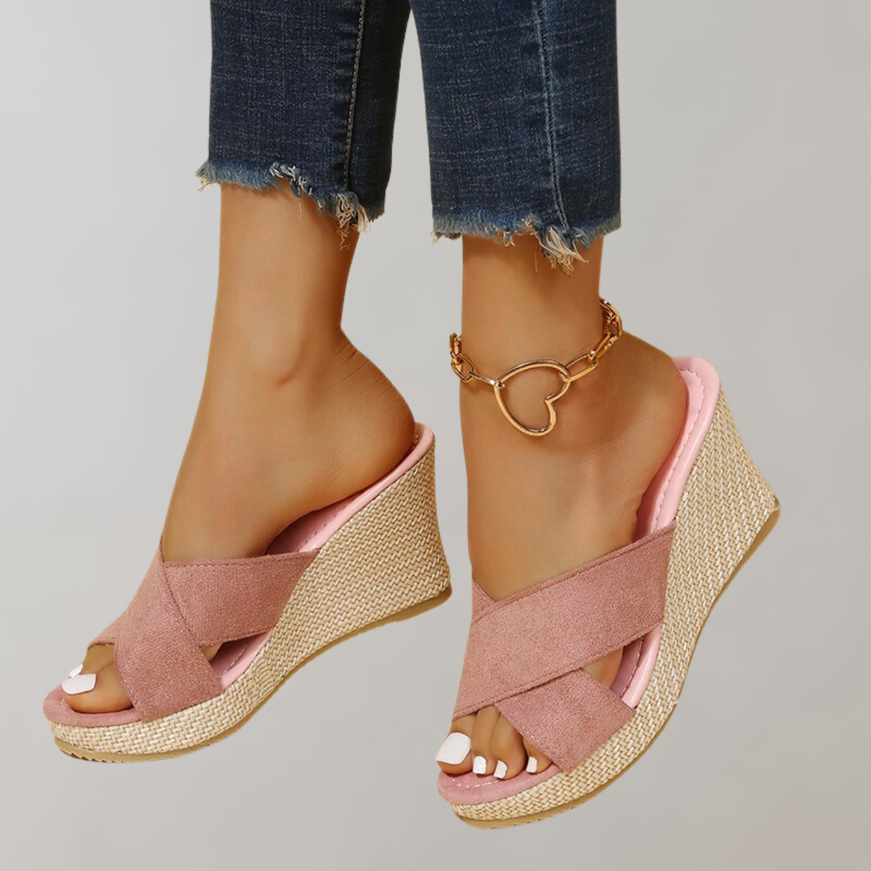 Women's Orthopedic Wedge Sandals with Crisscross Straps