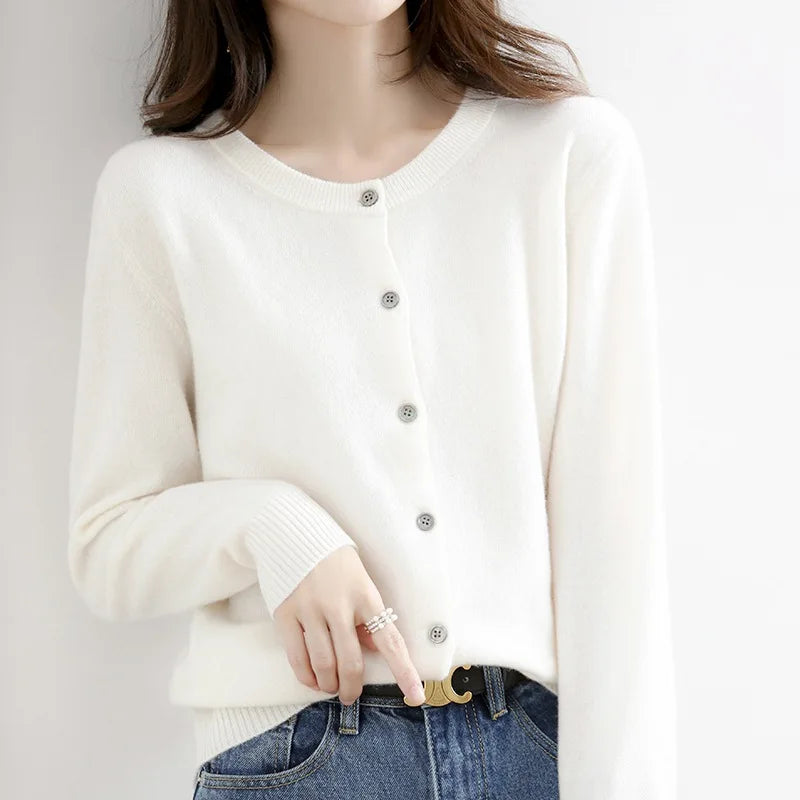 Women's Soft Cashmere-Feel Button-Up Cardigan