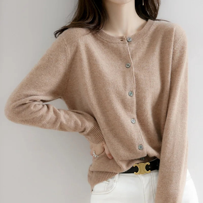 Women's Soft Cashmere-Feel Button-Up Cardigan