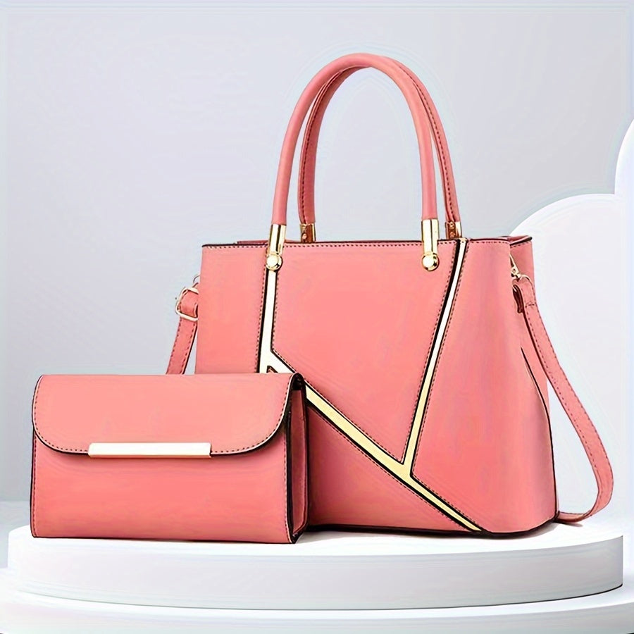 Women's 2-Piece Handbag Set - Tote & Crossbody Bag