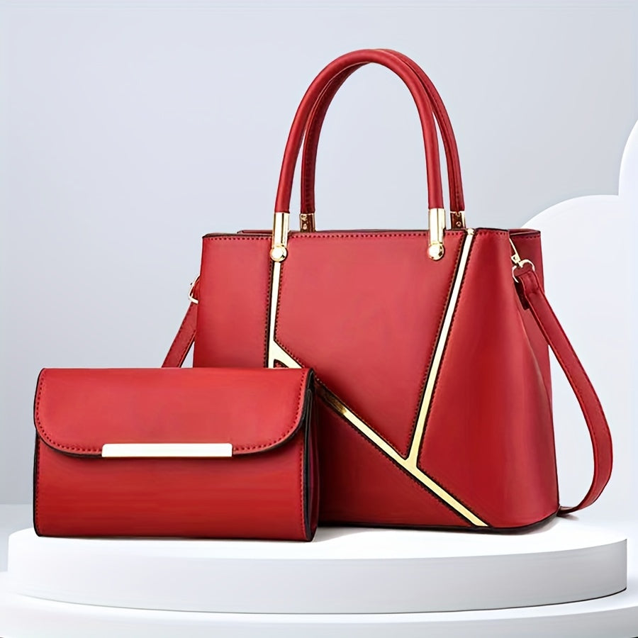 Women's 2-Piece Handbag Set - Tote & Crossbody Bag