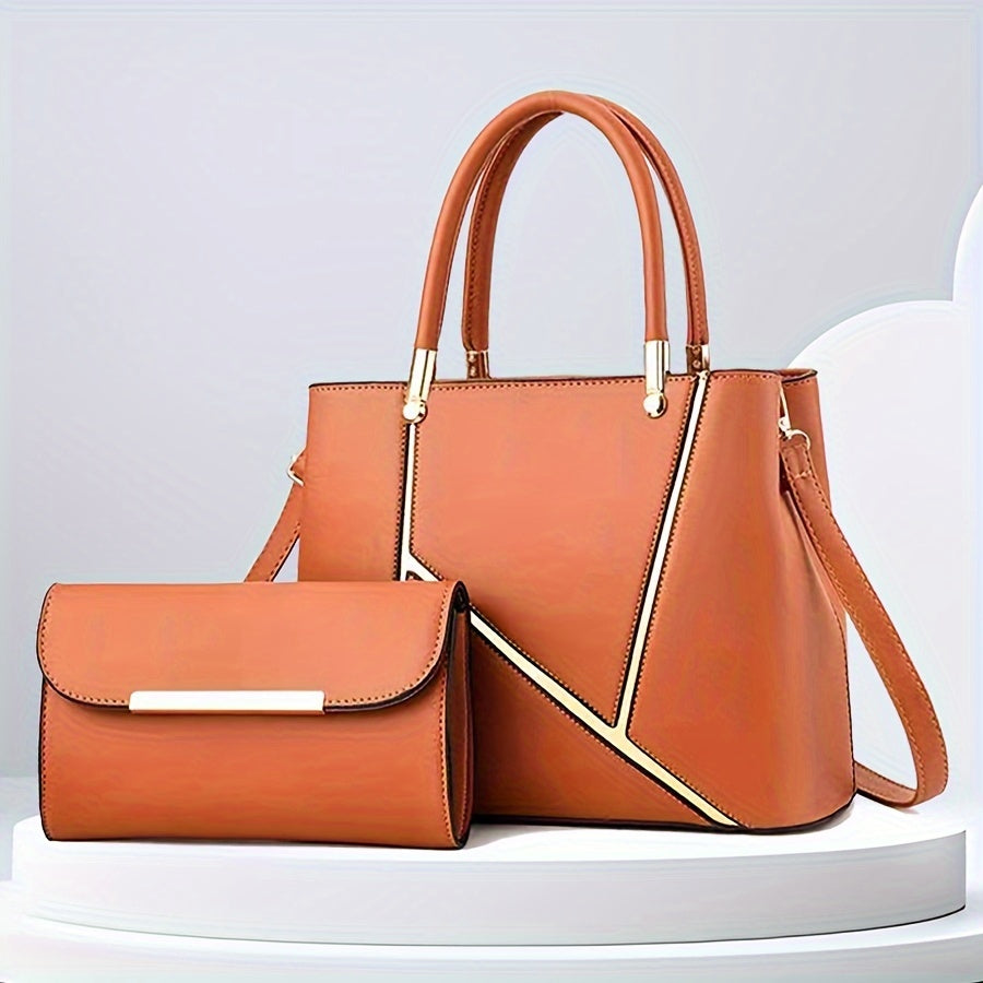 Women's 2-Piece Handbag Set - Tote & Crossbody Bag
