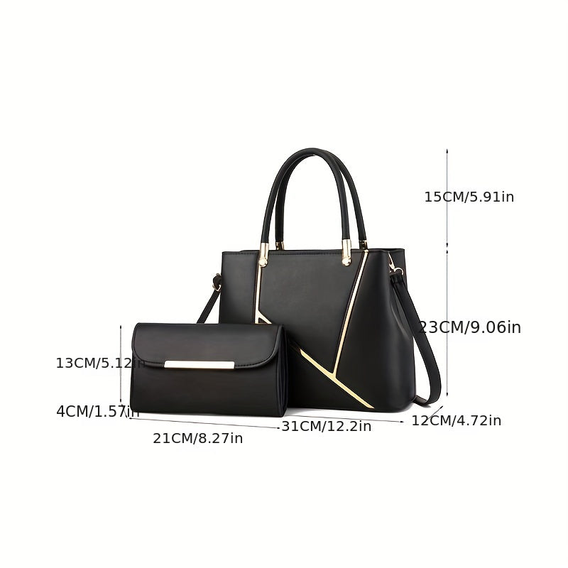 Women's 2-Piece Handbag Set - Tote & Crossbody Bag