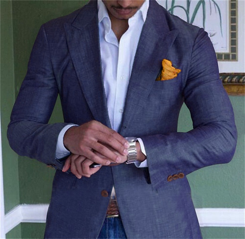 Cotton Linen Blazer for Men | Breathable Summer Jacket