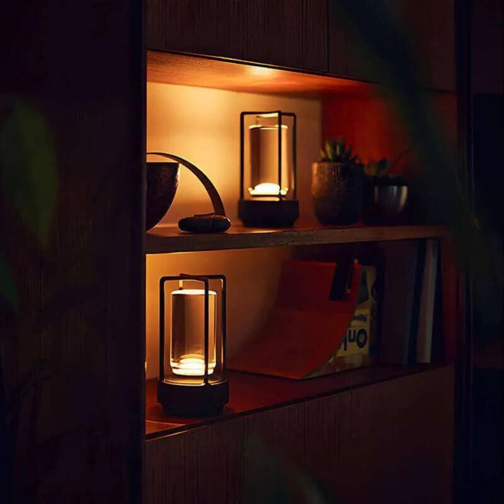 Nordic Crystal Table Lantern - Cordless Rechargeable LED Lamp
