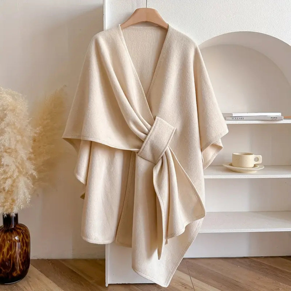 Women's Windproof Shawl Coat, Elegant Winter Wrap