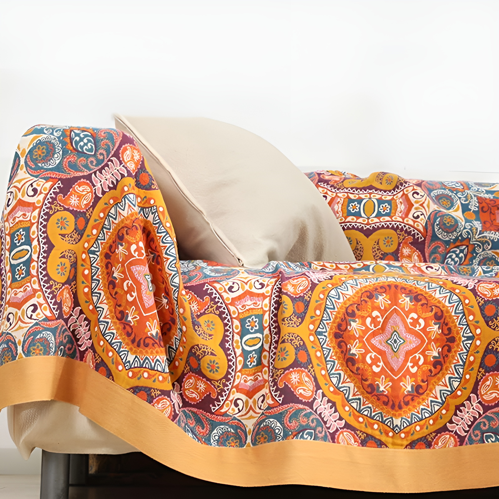 Cooling Cotton Reversible Blanket, Boho Style