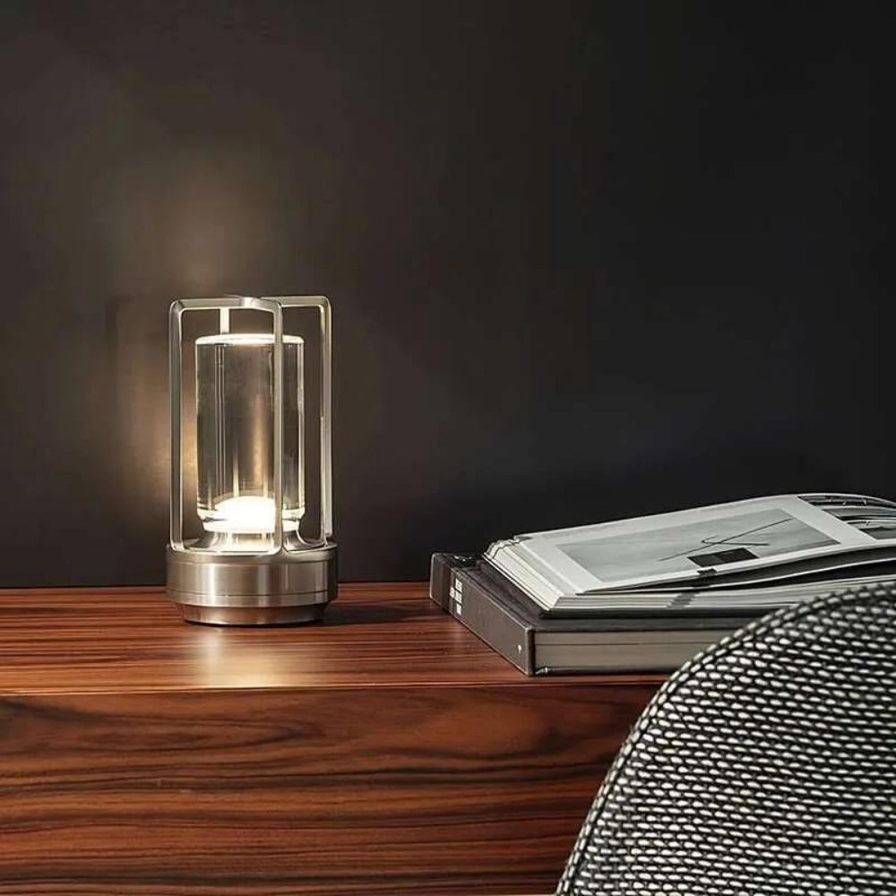 Nordic Crystal Table Lantern - Cordless Rechargeable LED Lamp