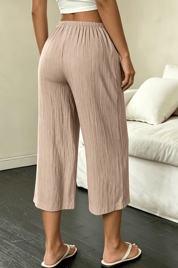 Relaxed Wide-Leg Cropped Summer Pants for Women