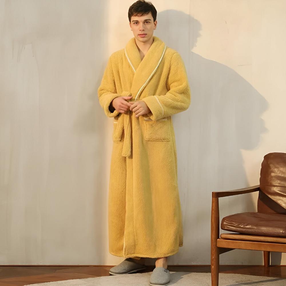 Coral Fleece Sherpa Bathrobe, Unisex Cosy Robe