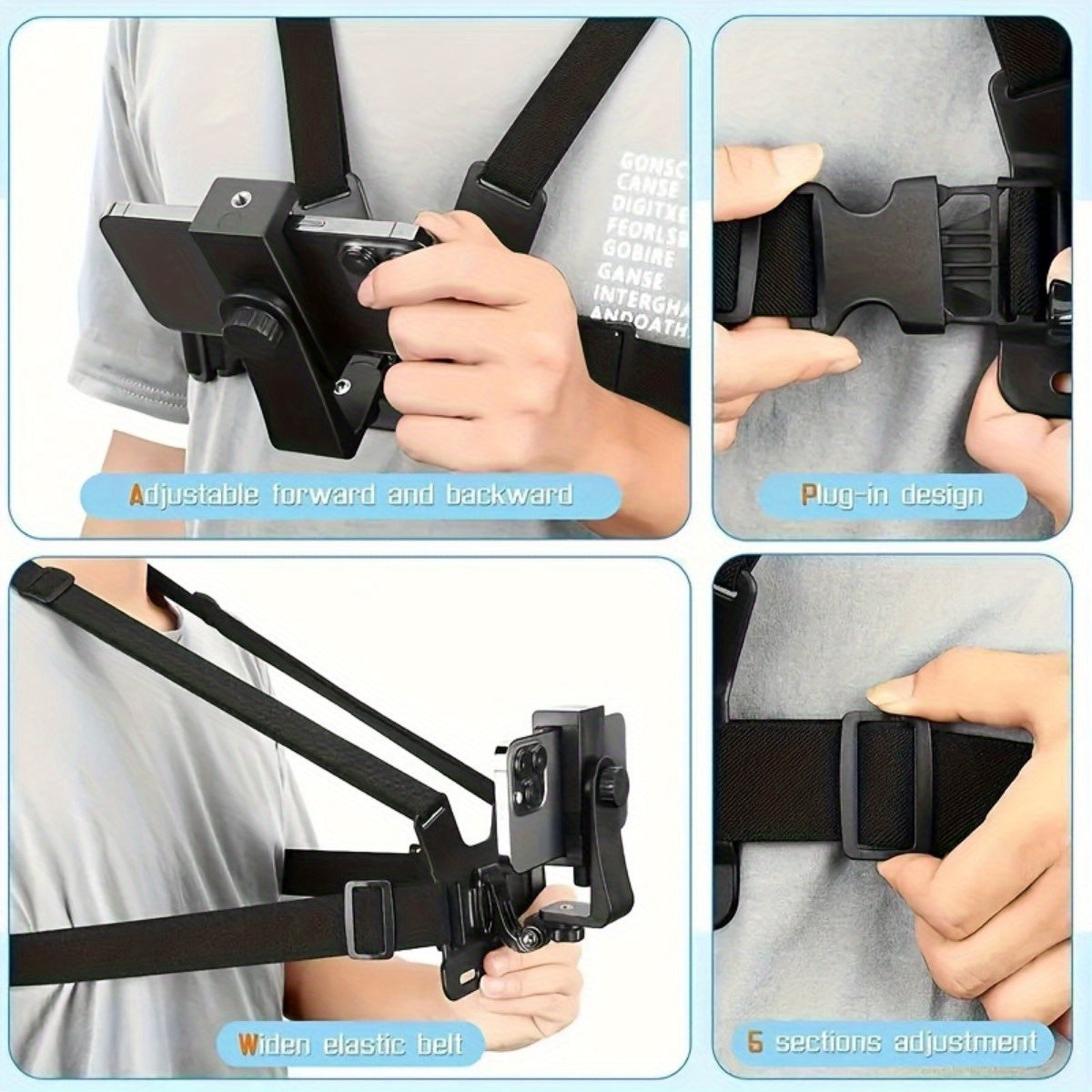 Adjustable Phone Chest Mount Harness for POV Filming