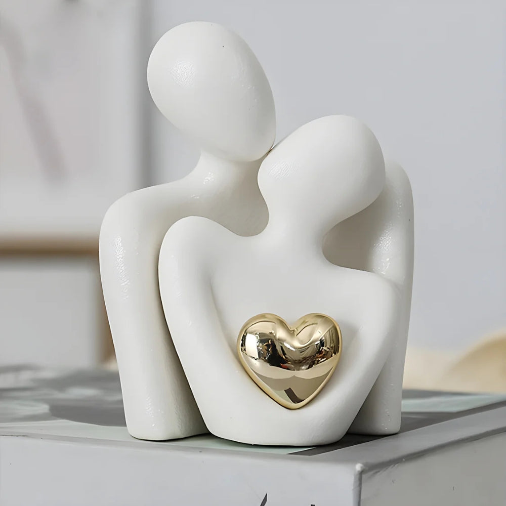 Abstract Lovers Figurine - Sentimental Couple Sculpture Gift