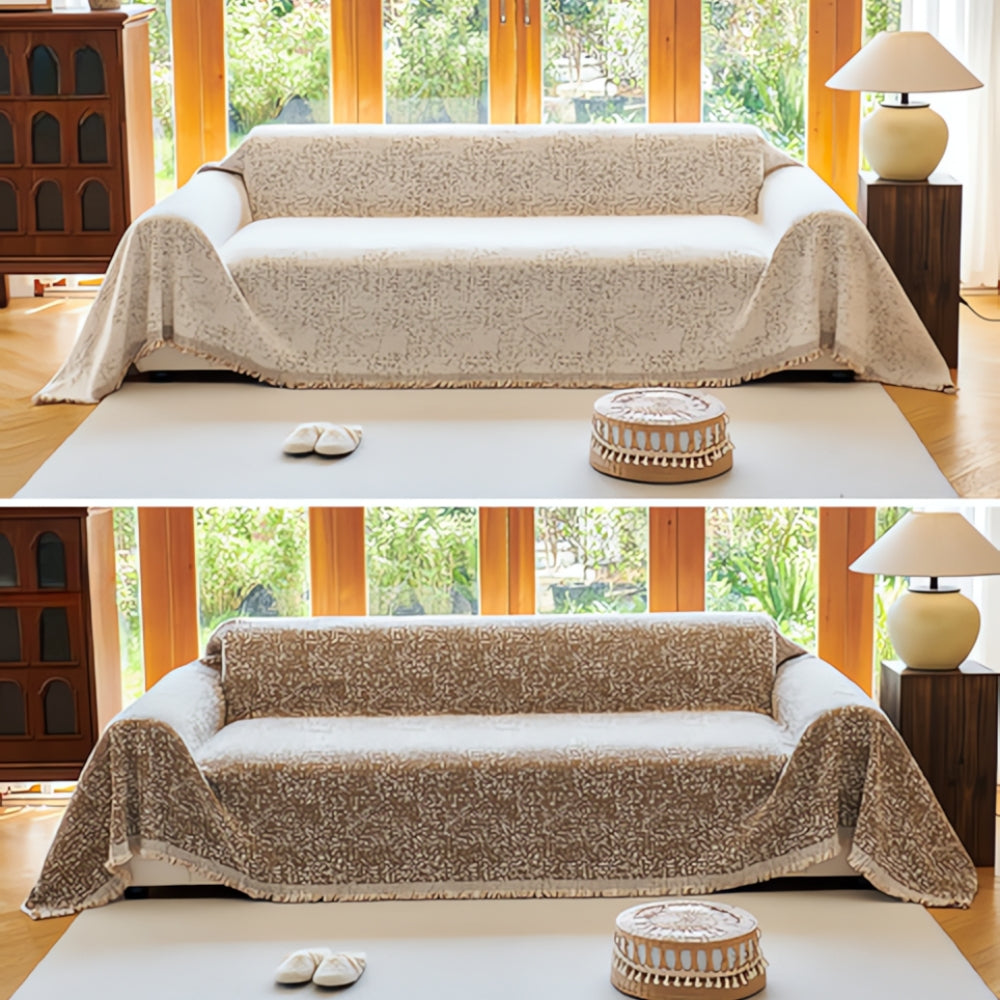 Nordic Reversible Couch Cover, Boho Sofa Protector