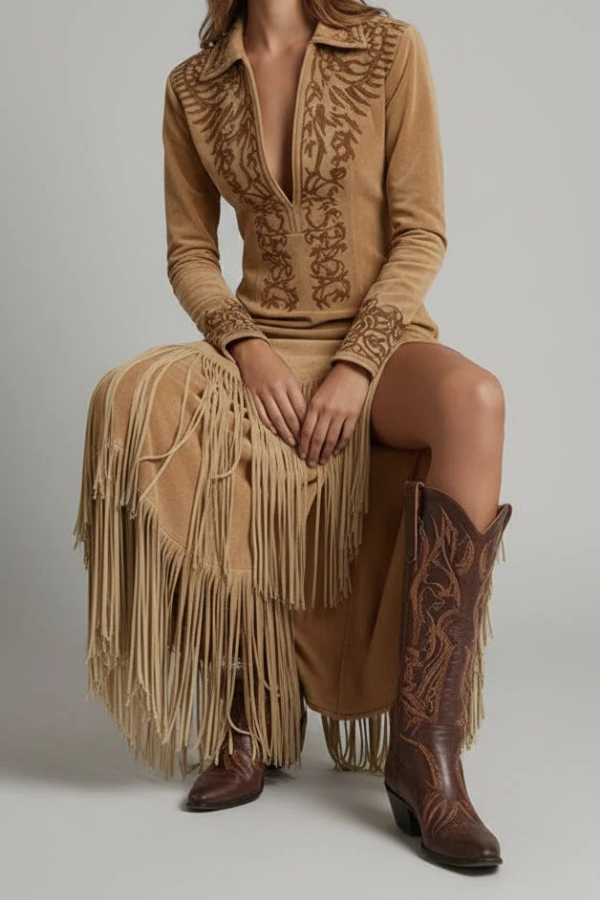Luxe Fringe Maxi Dress for Special Occasions
