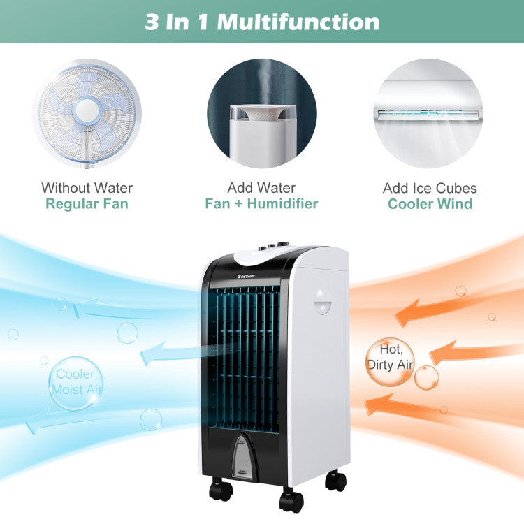 3-in-1 Portable Evaporative Air Cooler with Humidifier