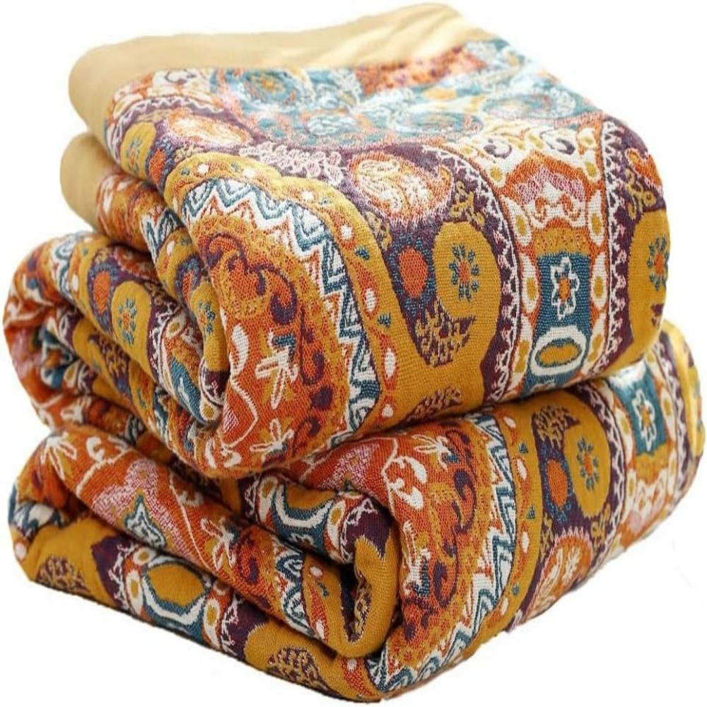 Cooling Cotton Reversible Blanket, Boho Style