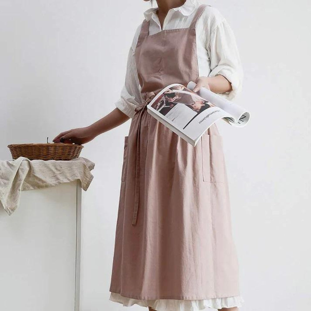 Multipurpose Cotton Apron with Pockets - Kitchen & Bar Apron