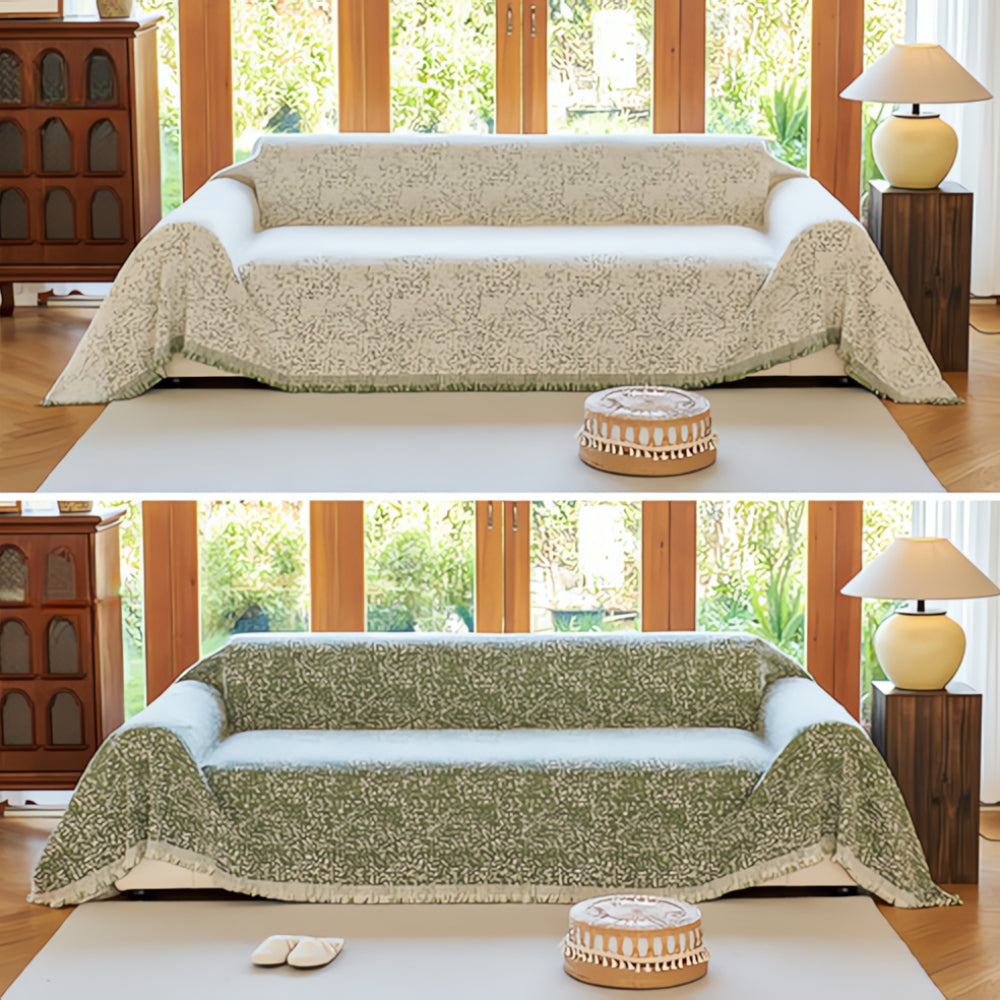 Nordic Reversible Couch Cover, Boho Sofa Protector