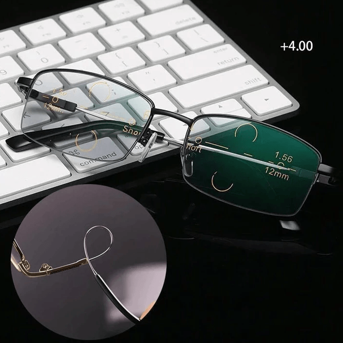 Titanium Dual-Use Reading Glasses, Near and Distance