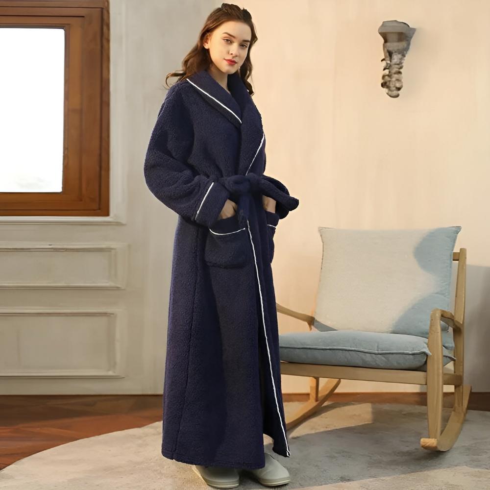 Coral Fleece Sherpa Bathrobe, Unisex Cosy Robe