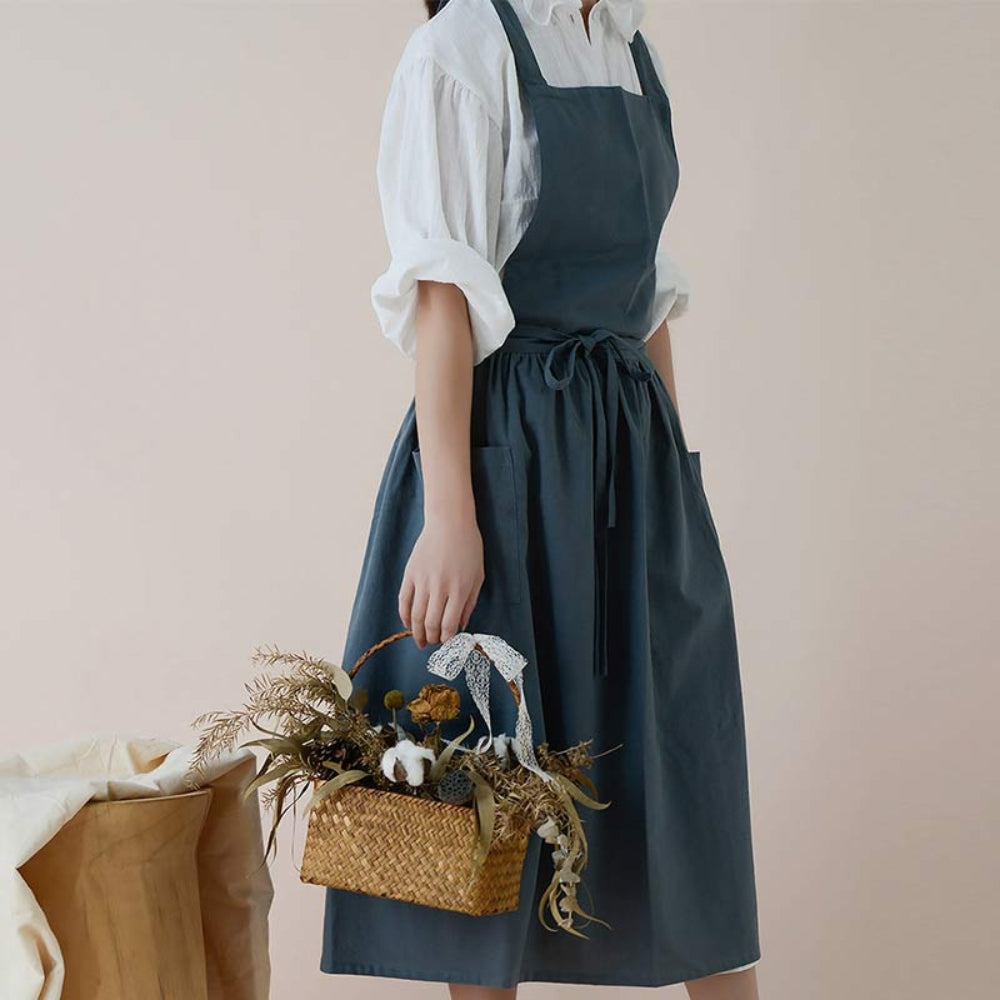 Multipurpose Cotton Apron with Pockets - Kitchen & Bar Apron