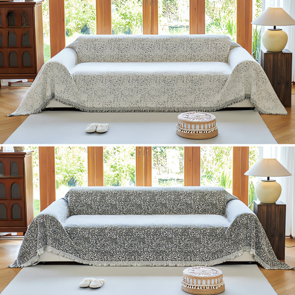 Nordic Reversible Couch Cover, Boho Sofa Protector