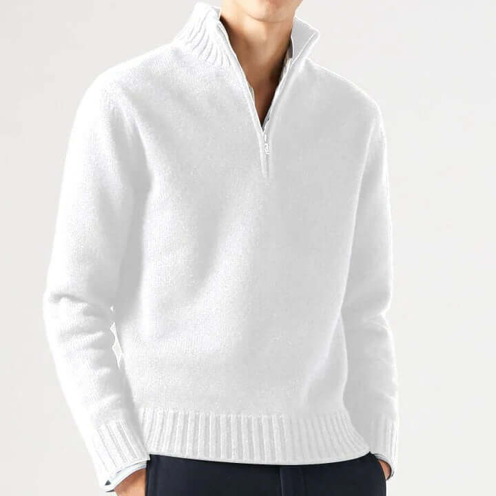 Men's Cashmere-Feel Zip Sweater