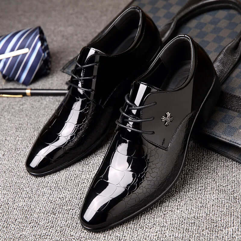 Men's Classic Black Oxford Formal Dress Shoes