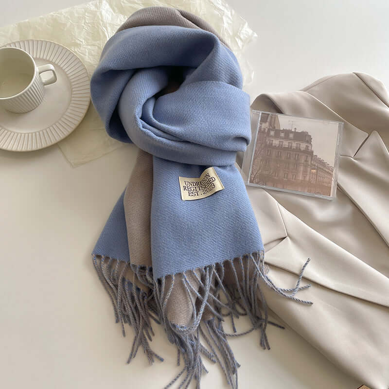 Reversible Scarf with Cashmere-Soft Feel - Two Looks in One