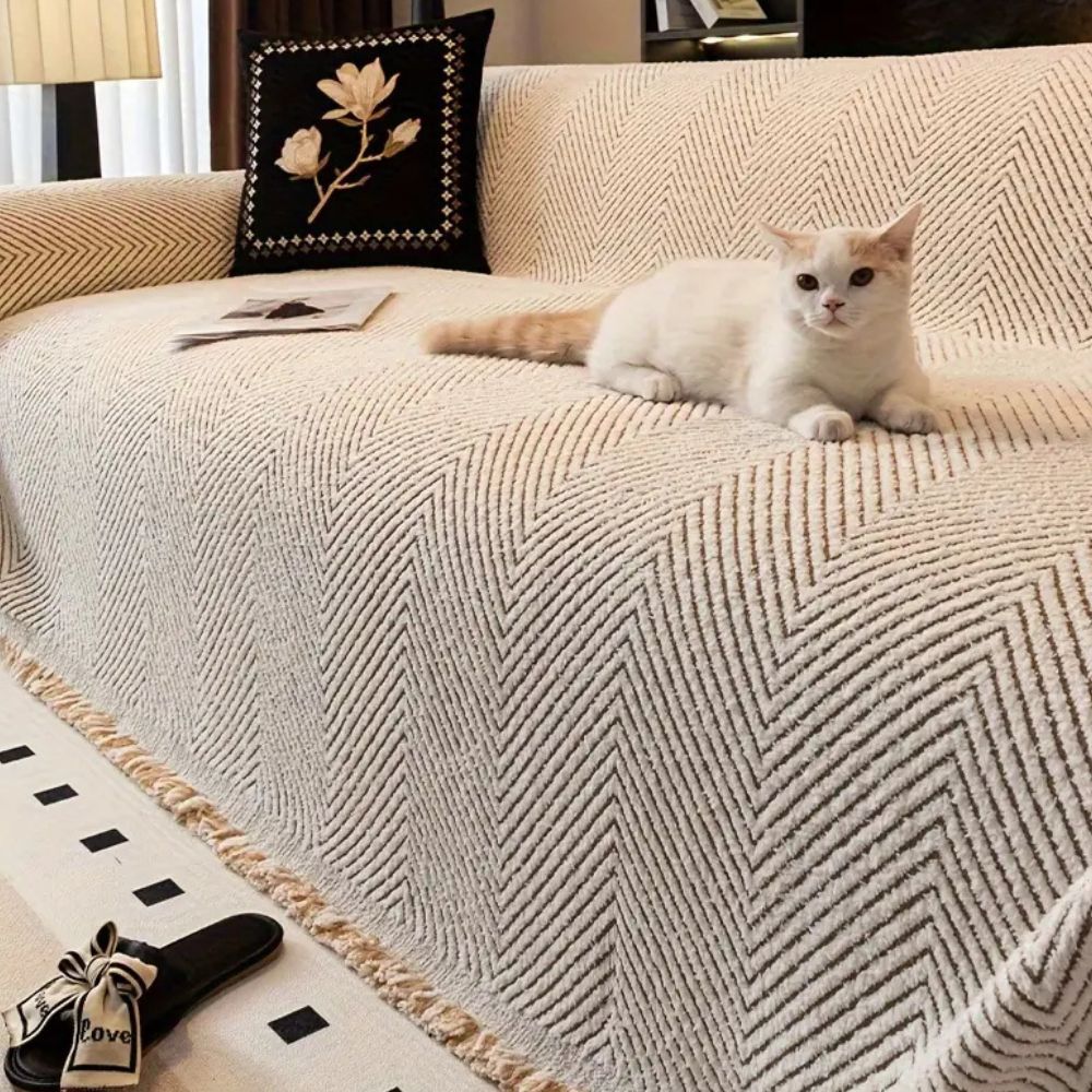 Herringbone Couch Cover - Non-Slip, Water-Resistant