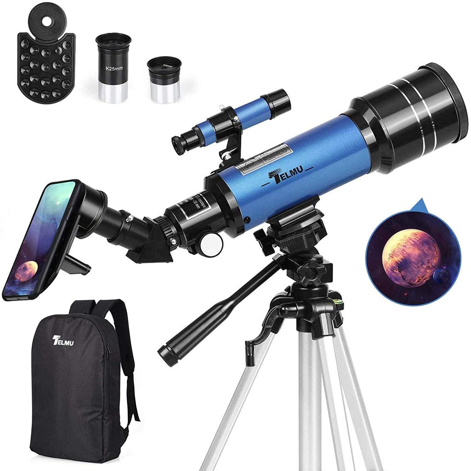 70mm Aperture Refractor Telescope with Tripod Mount