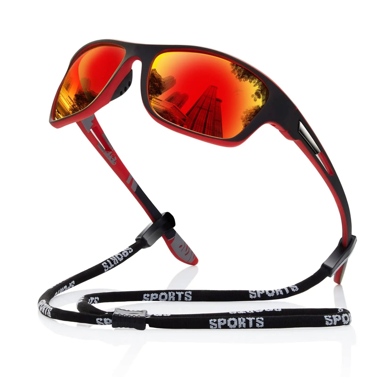 Polarized Sports Sunglasses - UV400 Red Mirror Lens