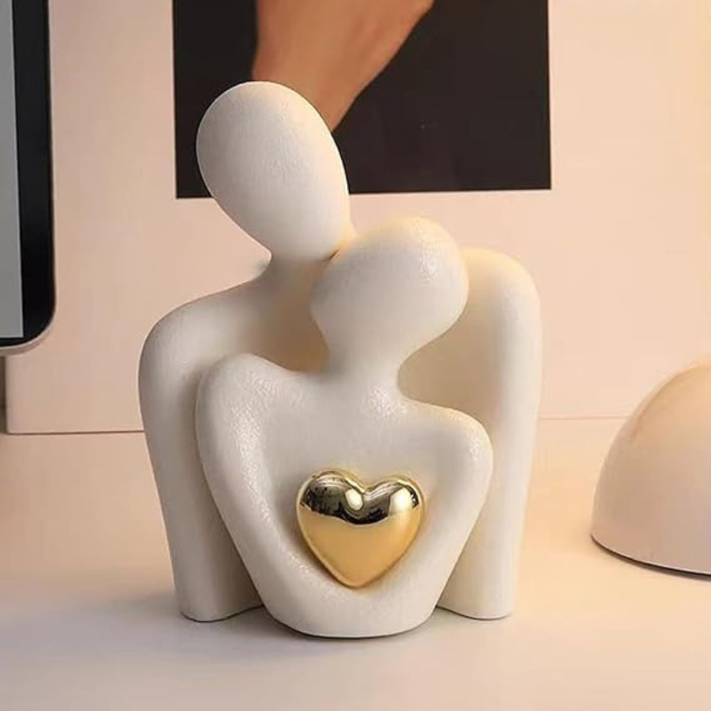 Abstract Lovers Figurine - Sentimental Couple Sculpture Gift