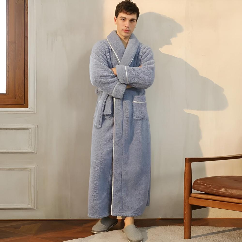 Coral Fleece Sherpa Bathrobe, Unisex Cosy Robe