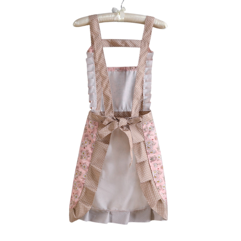 Floral Kitchen Apron - Waterproof Oil-Resistant Cotton