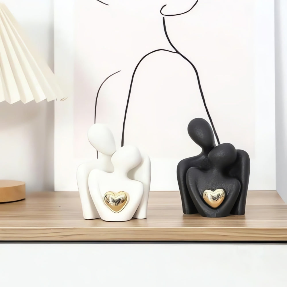 Abstract Lovers Figurine - Sentimental Couple Sculpture Gift