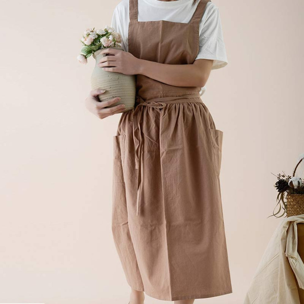 Multipurpose Cotton Apron with Pockets - Kitchen & Bar Apron