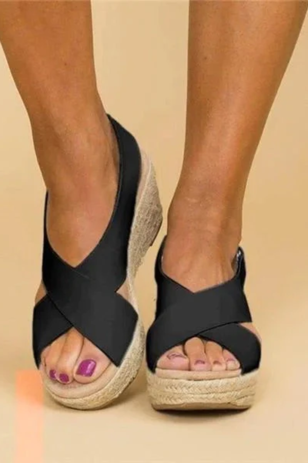 Supportive Espadrille Wedge Sandals - Women's Summer Shoes