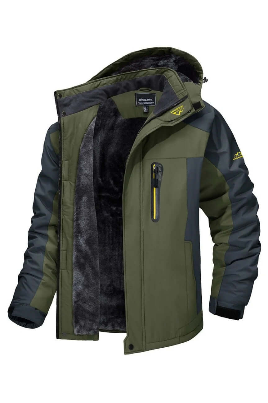 Men's Waterproof Insulated Winter Jacket - Fleece Lined